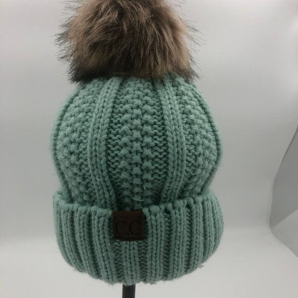 ✨ C.C Exklusives Mint Pom Beanie — Plush Lined — Made in Korea main image 9
